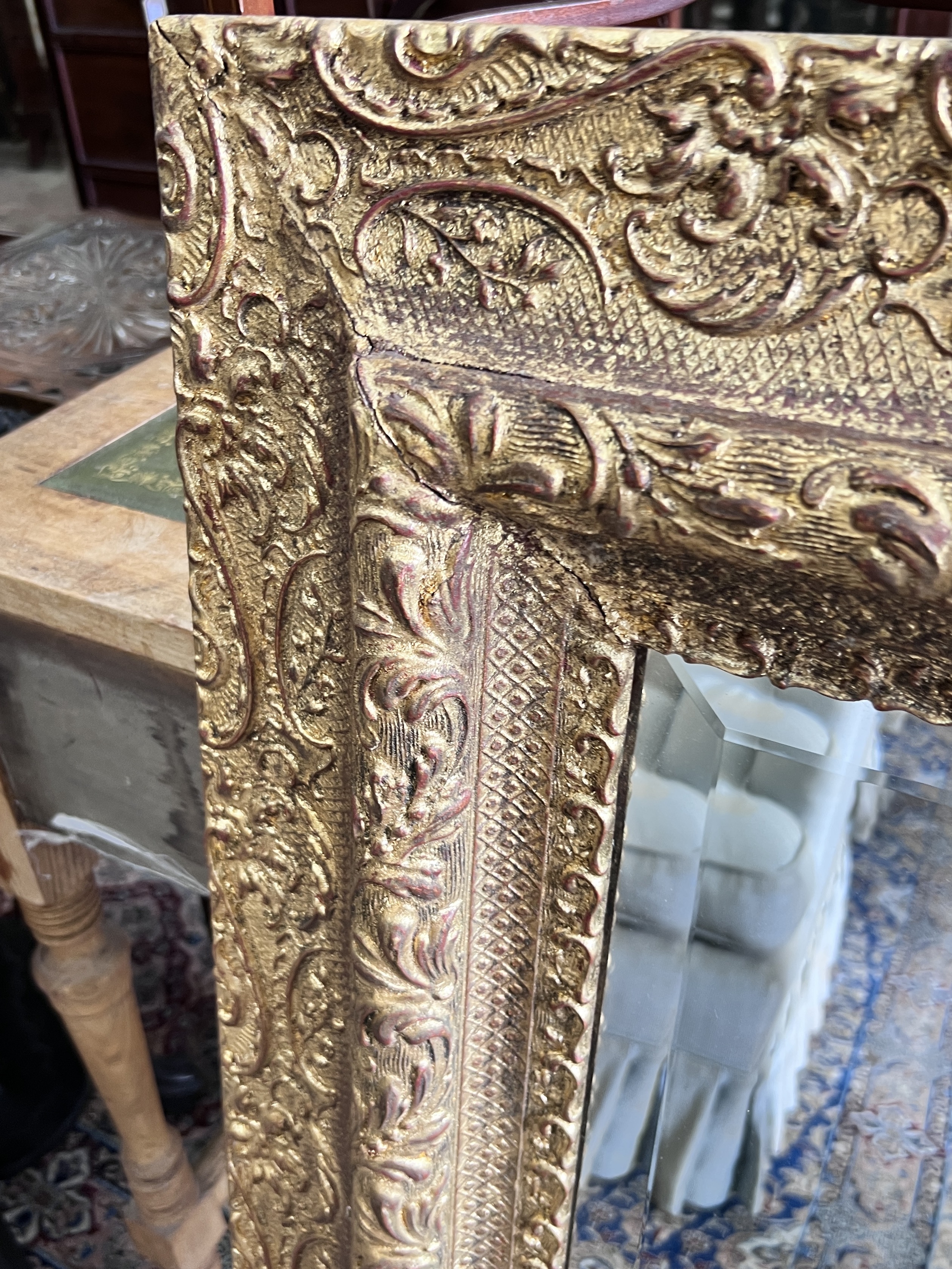 An early 20th century rectangular gilt framed wall mirror width 80cm height 100cm.